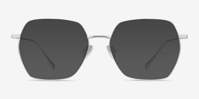 Holistic Silver TitaniumEyeglass Frames from EyeBuyDirect, with Tinted Lenses