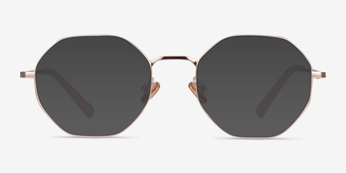 Cecily Rose Gold TitaniumEyeglass Frames from EyeBuyDirect, with Tinted Lenses