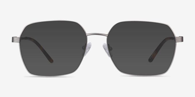 East Gunmetal TitaniumEyeglass Frames from EyeBuyDirect, with Tinted Lenses