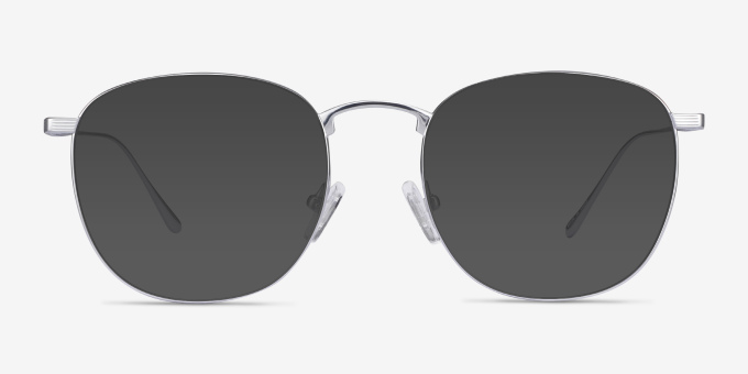 Arbor Silver TitaniumEyeglass Frames from EyeBuyDirect, with Tinted Lenses