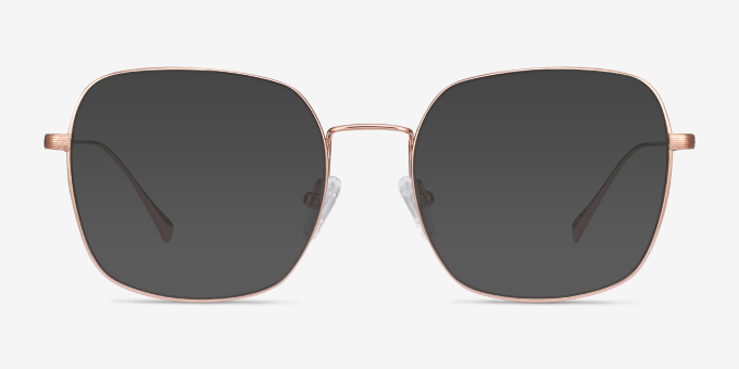 Meteor Rose Gold TitaniumEyeglass Frames from EyeBuyDirect, with Tinted Lenses