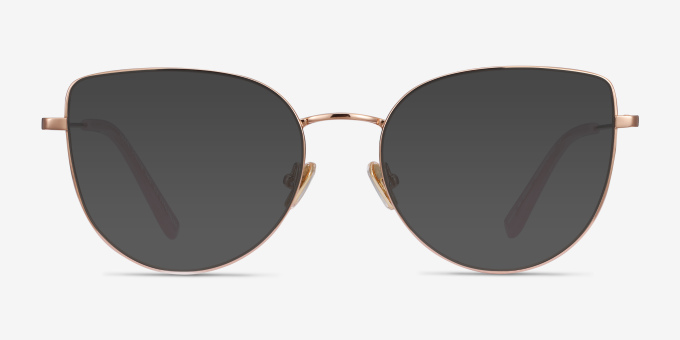 Imani Rose Gold TitaniumEyeglass Frames from EyeBuyDirect, with Tinted Lenses