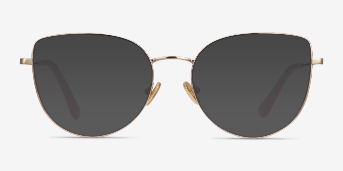 Imani Gold TitaniumEyeglass Frames from EyeBuyDirect, with Tinted Lenses