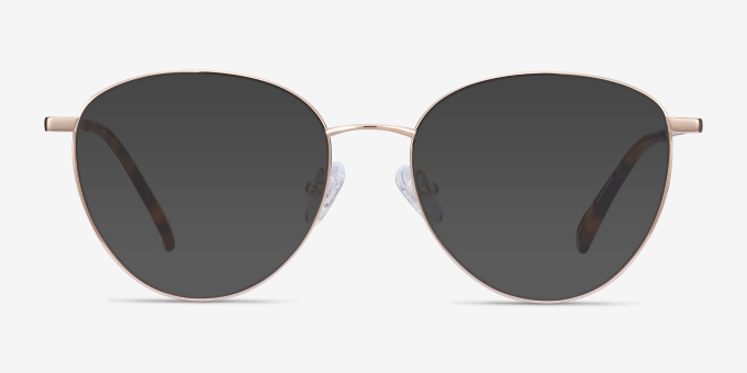 Lila Gold TitaniumEyeglass Frames from EyeBuyDirect, with Tinted Lenses