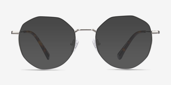 Julia Silver TitaniumEyeglass Frames from EyeBuyDirect, with Tinted Lenses