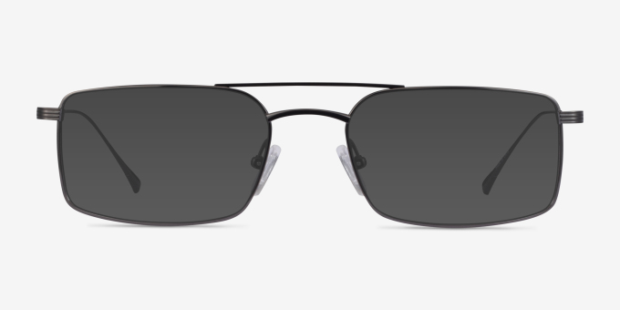 Johnson Dark Gunmetal TitaniumEyeglass Frames from EyeBuyDirect, with Tinted Lenses
