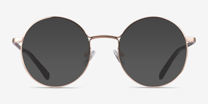Midtown Rose Gold TitaniumEyeglass Frames from EyeBuyDirect, with Tinted Lenses