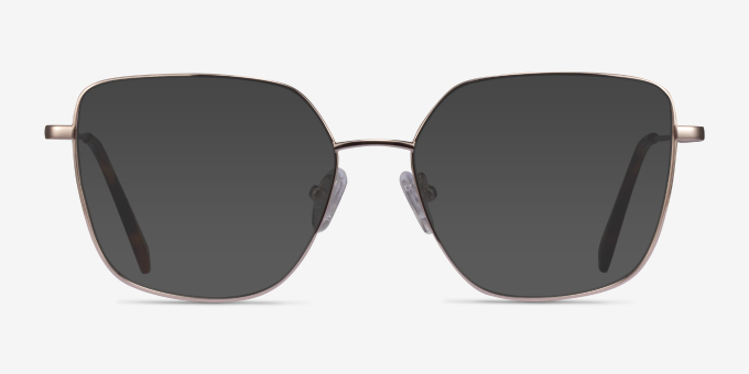 Bessie Gold TitaniumEyeglass Frames from EyeBuyDirect, with Tinted Lenses