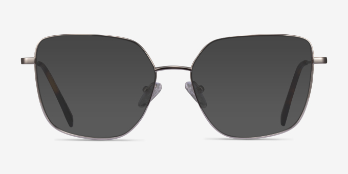 Bessie Silver TitaniumEyeglass Frames from EyeBuyDirect, with Tinted Lenses