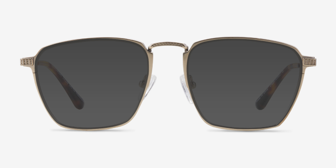 Astronomy Matte Gold TitaniumEyeglass Frames from EyeBuyDirect, with Tinted Lenses