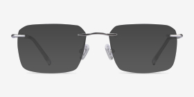 Nate Silver Clear Titanium Montures de lunettes de vue d'EyeBuyDirect, with Tinted Lenses