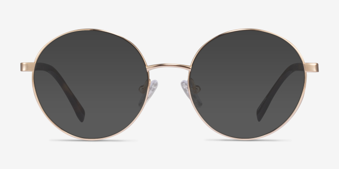 Sahel Gold TitaniumEyeglass Frames from EyeBuyDirect, with Tinted Lenses