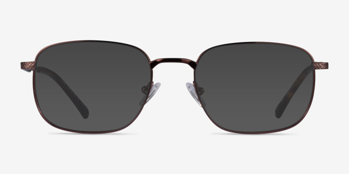 Gong Coffee TitaniumEyeglass Frames from EyeBuyDirect, with Tinted Lenses