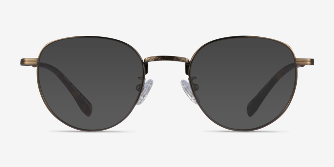 Scottie Bronze TitaniumEyeglass Frames from EyeBuyDirect, with Tinted Lenses