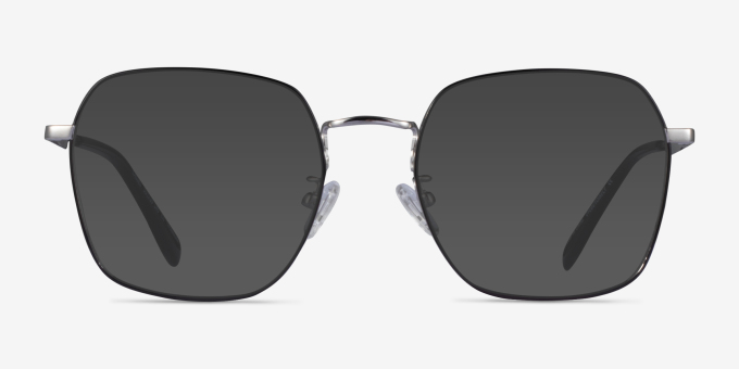 Cassel Black Silver TitaniumEyeglass Frames from EyeBuyDirect, with Tinted Lenses