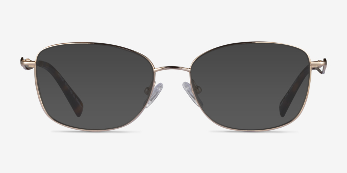 Dianele Gold TitaniumEyeglass Frames from EyeBuyDirect, with Tinted Lenses