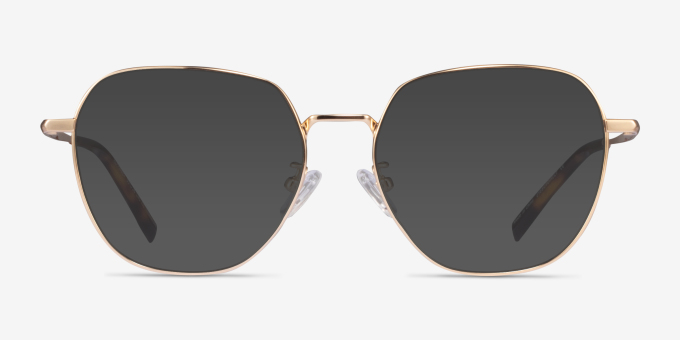 Alphabet Gold TitaniumEyeglass Frames from EyeBuyDirect, with Tinted Lenses