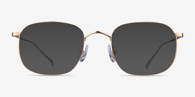 Linus Gold TitaniumEyeglass Frames from EyeBuyDirect, with Tinted Lenses