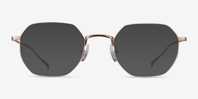 Virgil Rose Gold TitaniumEyeglass Frames from EyeBuyDirect, with Tinted Lenses