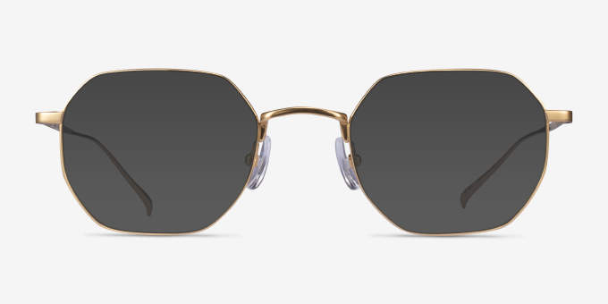 Virgil Gold TitaniumEyeglass Frames from EyeBuyDirect, with Tinted Lenses
