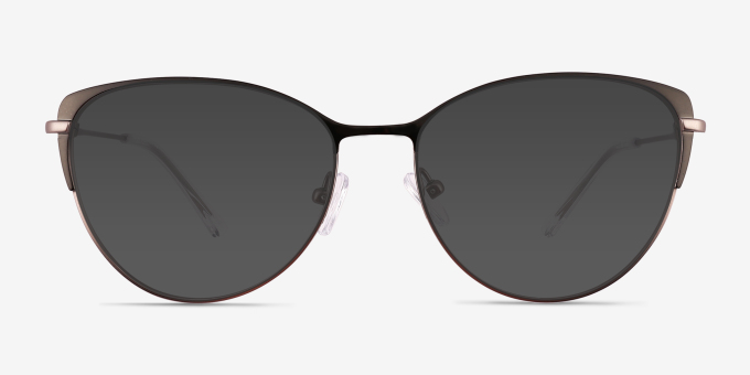 Atlas Shiny Black TitaniumEyeglass Frames from EyeBuyDirect, with Tinted Lenses