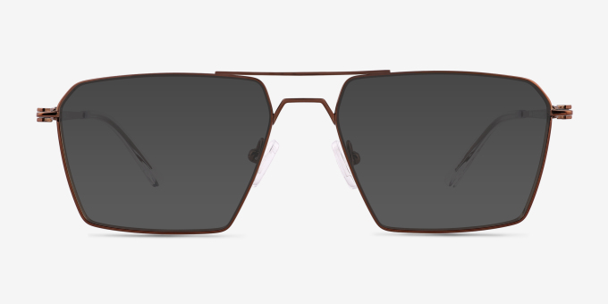 Boreas Shiny Copper TitaniumEyeglass Frames from EyeBuyDirect, with Tinted Lenses