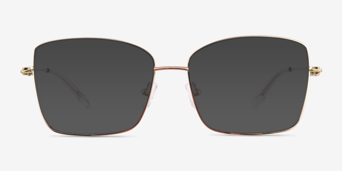 Typhon Shiny Gold TitaniumEyeglass Frames from EyeBuyDirect, with Tinted Lenses