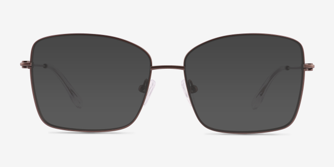 Typhon Matte Silver TitaniumEyeglass Frames from EyeBuyDirect, with Tinted Lenses