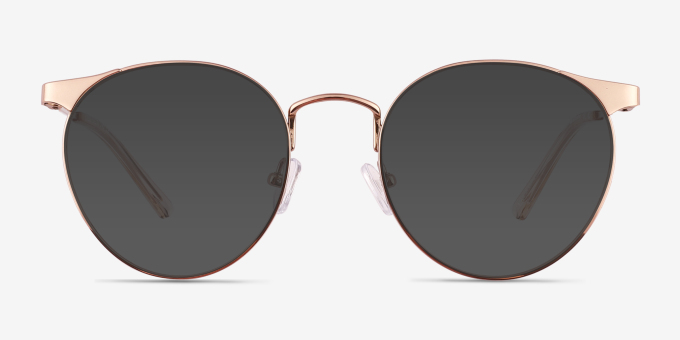 Alsie Rose Gold TitaniumEyeglass Frames from EyeBuyDirect, with Tinted Lenses