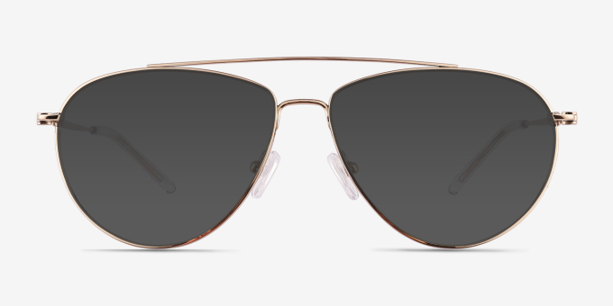 Kenji Shiny Gold TitaniumEyeglass Frames from EyeBuyDirect, with Tinted Lenses