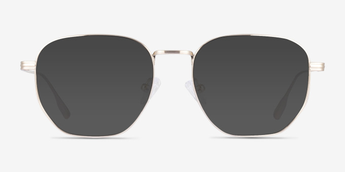 Lumi Gold TitaniumEyeglass Frames from EyeBuyDirect, with Tinted Lenses