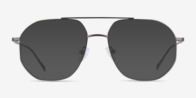 Flexi Gunmetal TitaniumEyeglass Frames from EyeBuyDirect, with Tinted Lenses