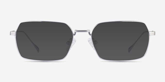 Nexo Silver TitaniumEyeglass Frames from EyeBuyDirect, with Tinted Lenses