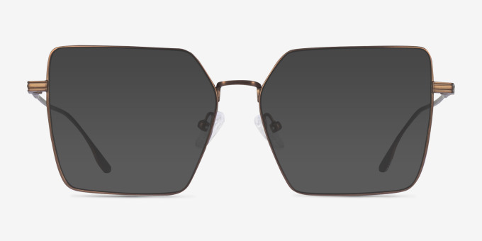 Flecto Bronze TitaniumEyeglass Frames from EyeBuyDirect, with Tinted Lenses
