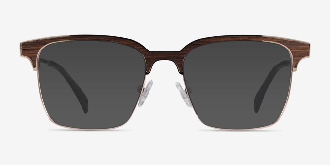 Evergreen Gold & Wood MetalEyeglass Frames from EyeBuyDirect, with Tinted Lenses