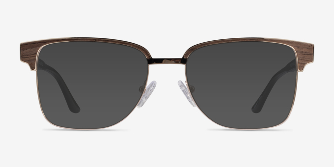 Biome Gold, Black & Dark Wood AcetateEyeglass Frames from EyeBuyDirect, with Tinted Lenses