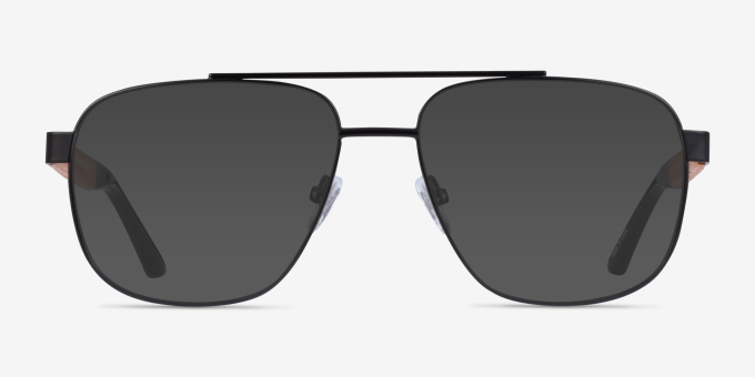Miramar Matte Black MetalEyeglass Frames from EyeBuyDirect, with Tinted Lenses