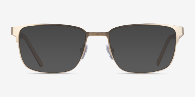 Silva Matte Gold MetalEyeglass Frames from EyeBuyDirect, with Tinted Lenses