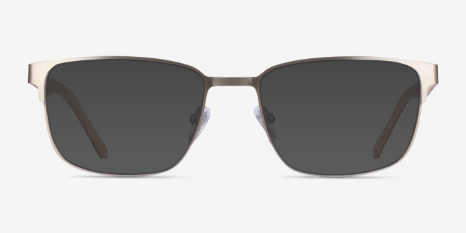 Silva Matte Silver MetalEyeglass Frames from EyeBuyDirect, with Tinted Lenses