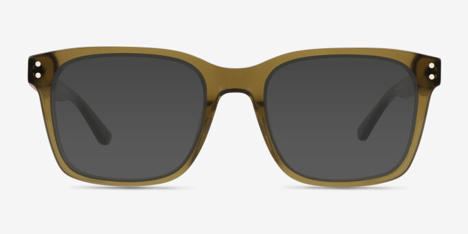 Sumac Green AcetateEyeglass Frames from EyeBuyDirect, with Tinted Lenses