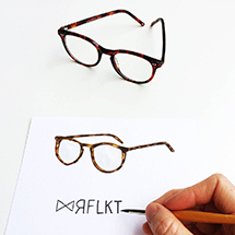 Painting of Theory glasses from eyebuydirect.